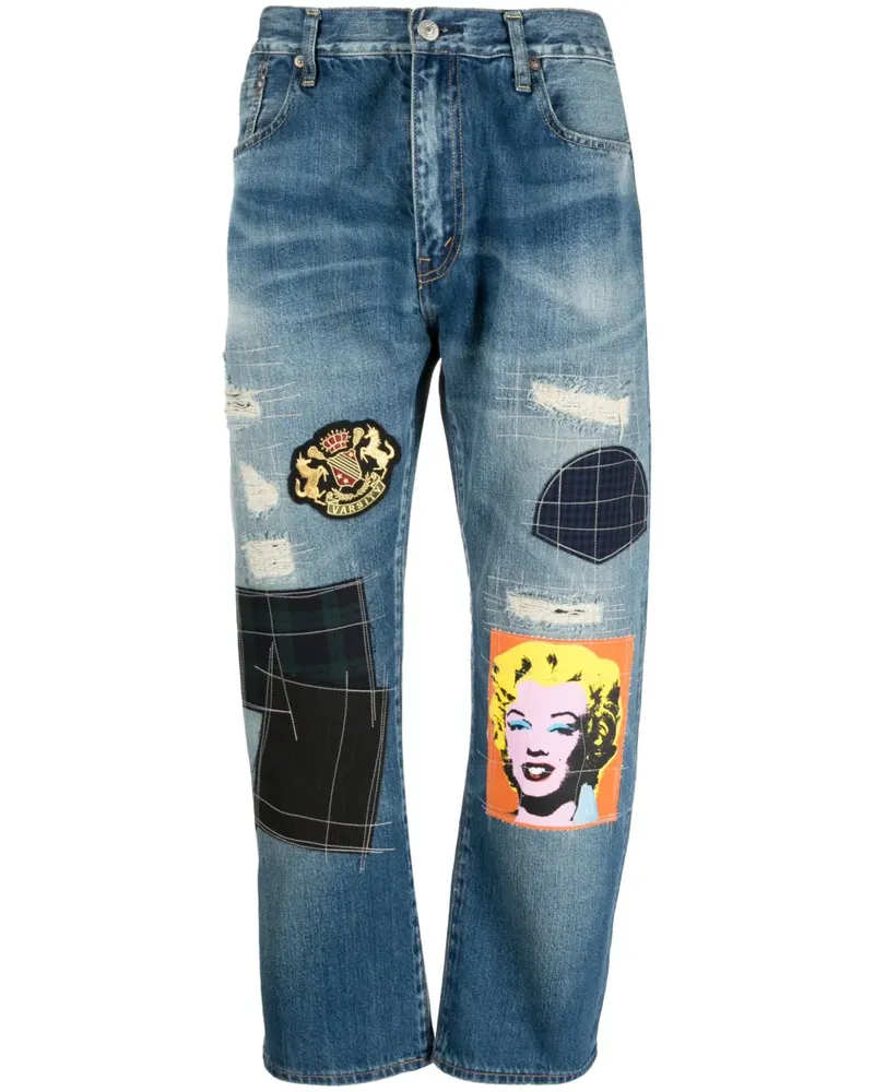 Junya Watanabe Cropped-Jeans im Patchwork-Look - Blau Blau