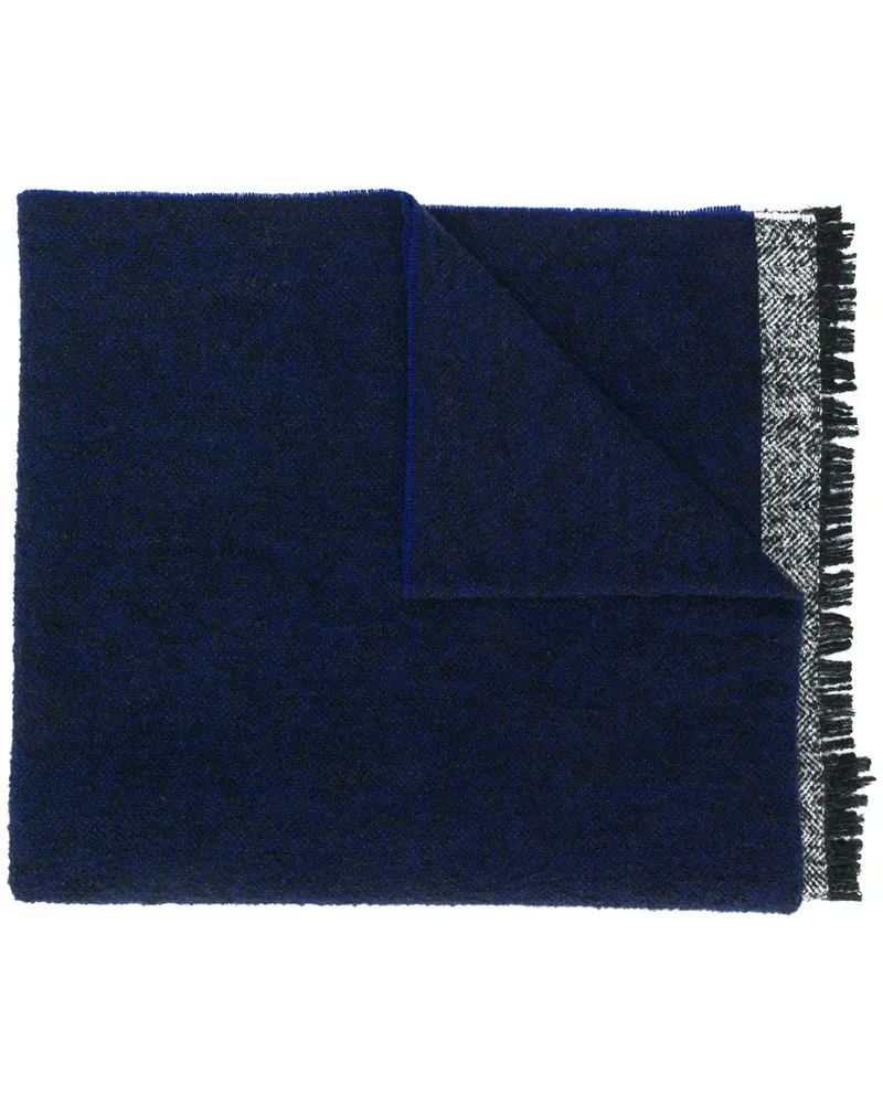 Zanone Schal mit Fischgrätenmuster - Blau Blau
