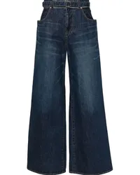 Sacai Wide-Leg-Jeans mit hohem Bund Blau