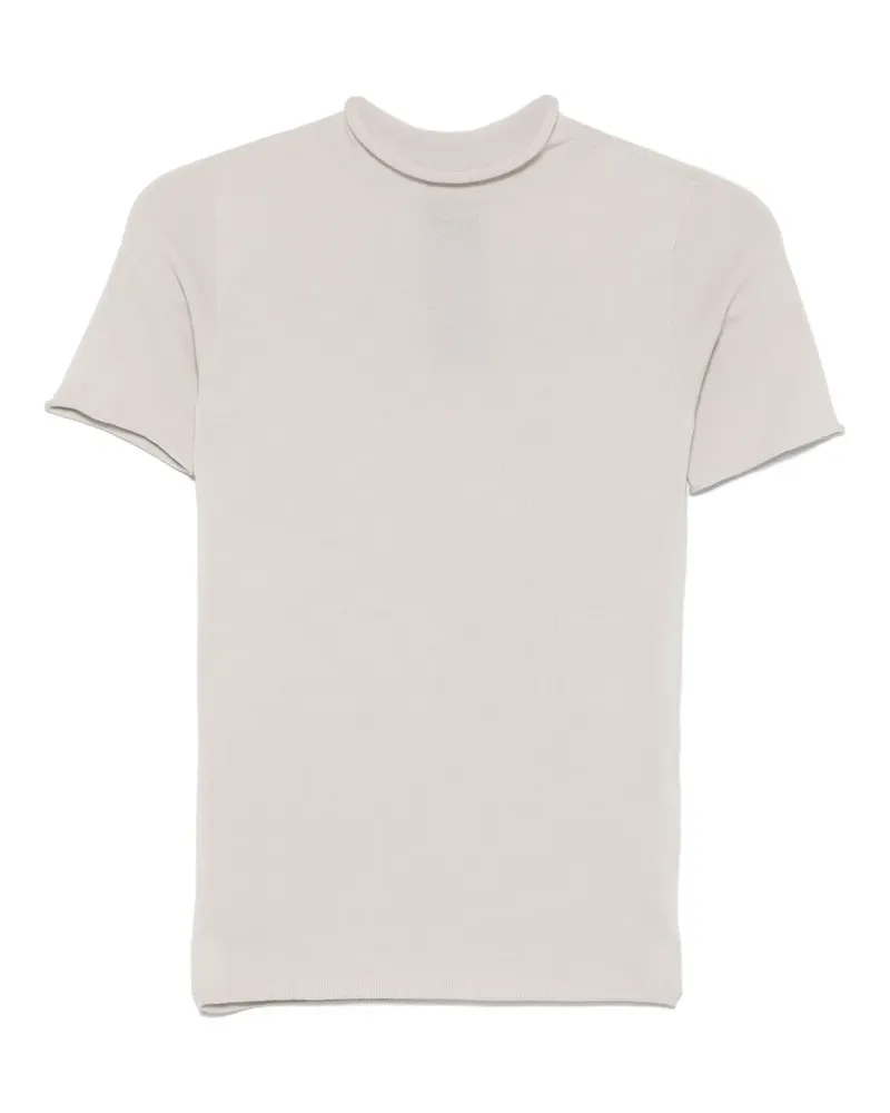 Giorgio Armani Fein gestricktes T-Shirt - Grau Grau