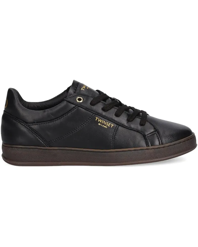 Twin-Set Sneakers mit Logo-Print - Schwarz Schwarz
