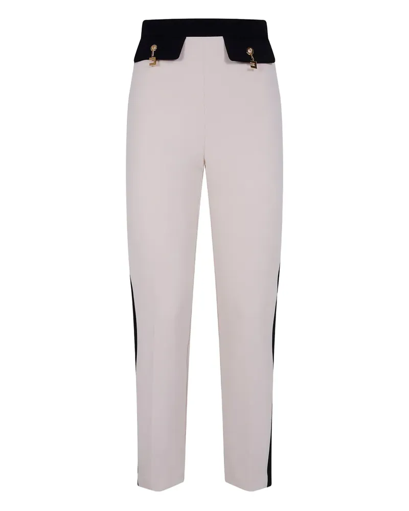 Elisabetta Franchi Logo-Hose mit Seitenstreifen - Weiß Weiß