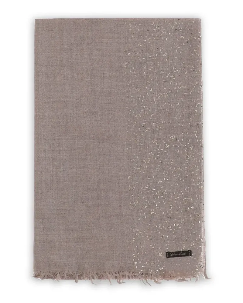 Faliero Sarti New Dalila sequin-embellished fringed scarf - Braun Braun