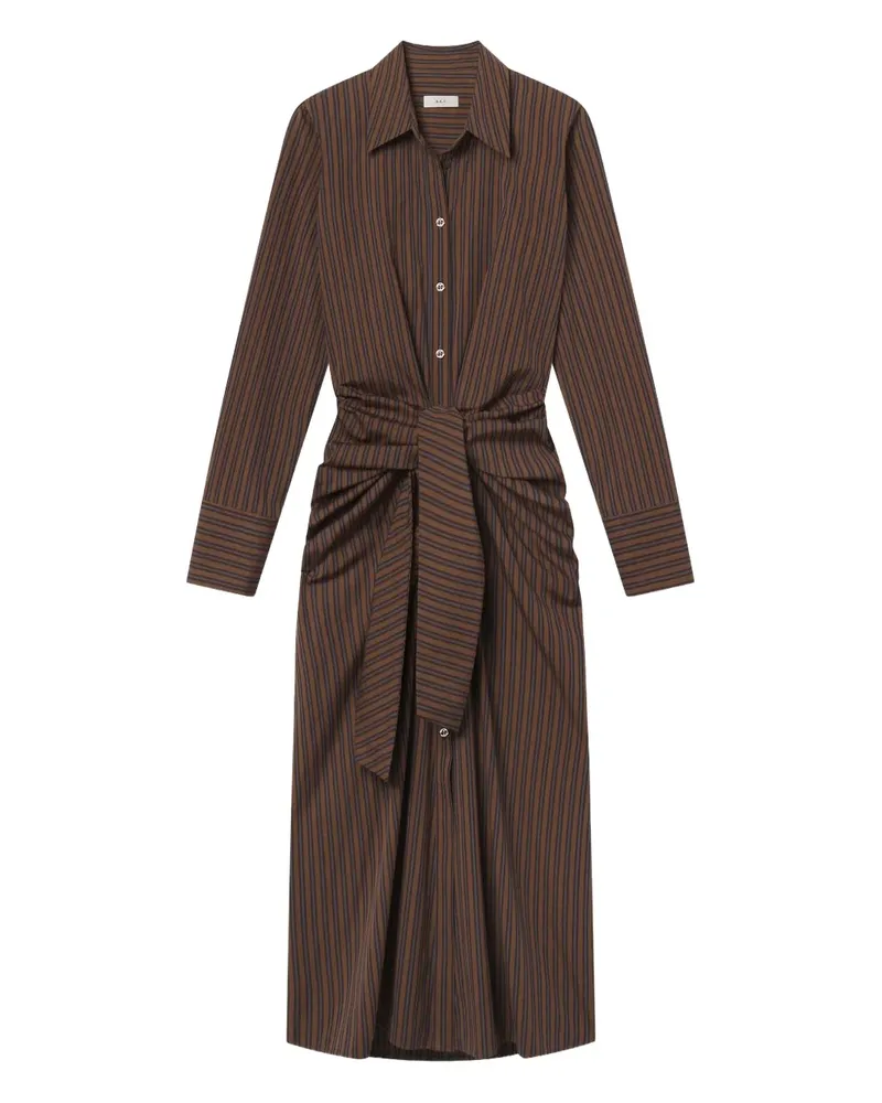 A.L.C. Mila Midikleid mit Streifen - Braun Braun