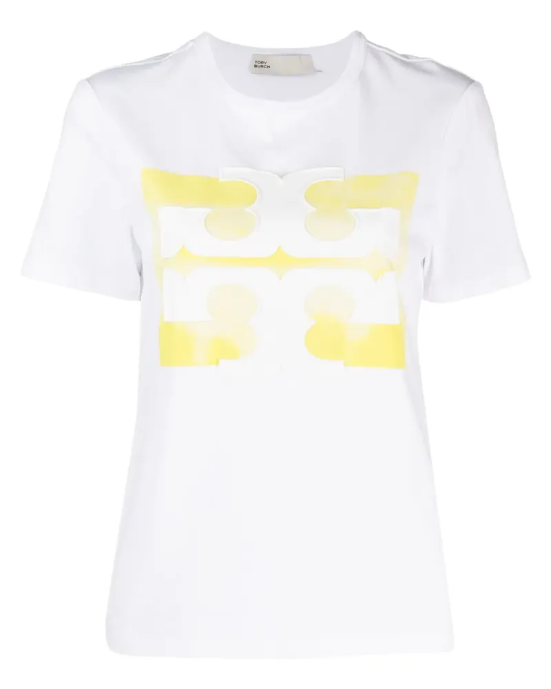 Tory Burch T-Shirt mit Logo-Patch - Weiß Weiß