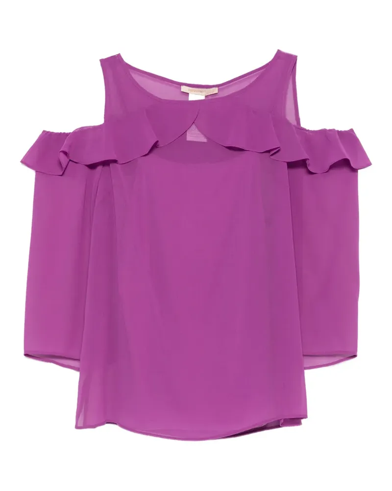 Pennyblack Schulterfreie Bluse mit Rüschen - Violett Violett