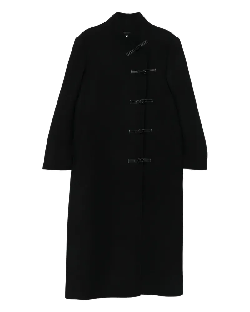 Róhe band-collar toggle coat - Schwarz Schwarz
