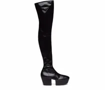 Overknee-Stiefel mit Plateausohle - Schwarz