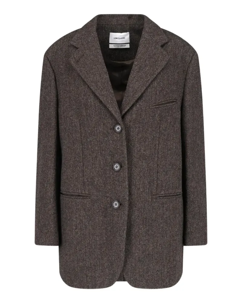 LOW CLASSIC herringbone-pattern wool blazer - Braun Braun