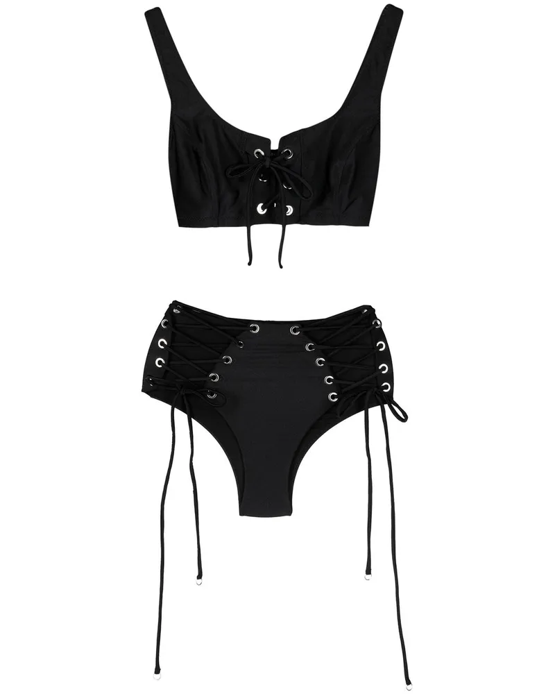 Noire Swimwear Klassischer Bikini - Schwarz Schwarz