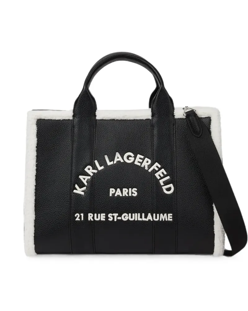 Karl Lagerfeld Mittelgroße Rue St-Guillaume Square Tote Bag - Schwarz Schwarz