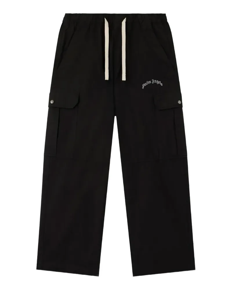 Palm Angels Cargohose mit Logo - Schwarz Schwarz