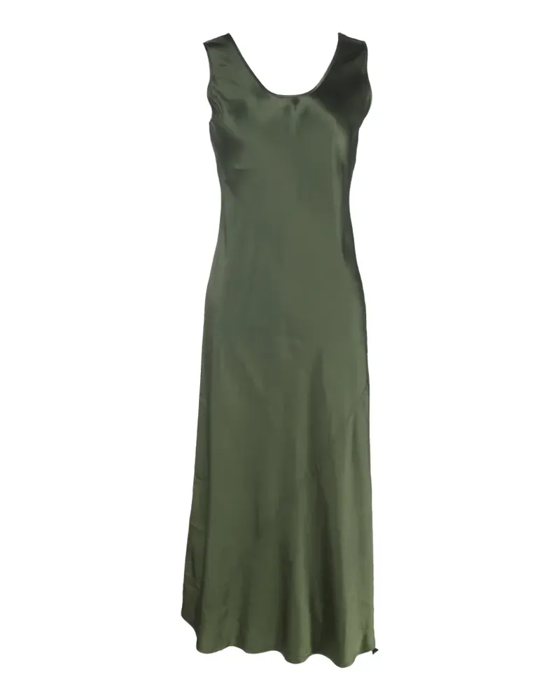 Max Mara Ares Midikleid mit Spaghettiträgern - Grün Grün