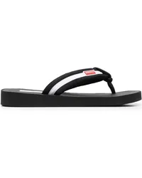 Kenzo Gestreifte Flip-Flops mit Logo Schwarz