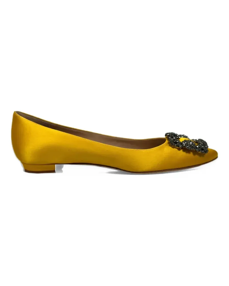 Manolo Blahnik 2010-2020s Jewel Buckle ballet flats - Gelb Gelb