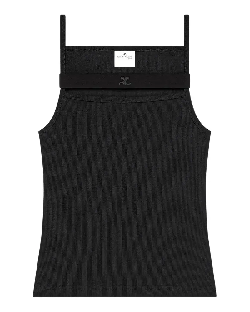 Courrèges cut-out ribbed tank top - Schwarz Schwarz