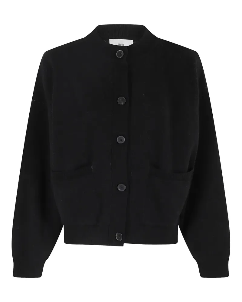 SOLOTRE Cardigan mit Tasche - Schwarz Schwarz