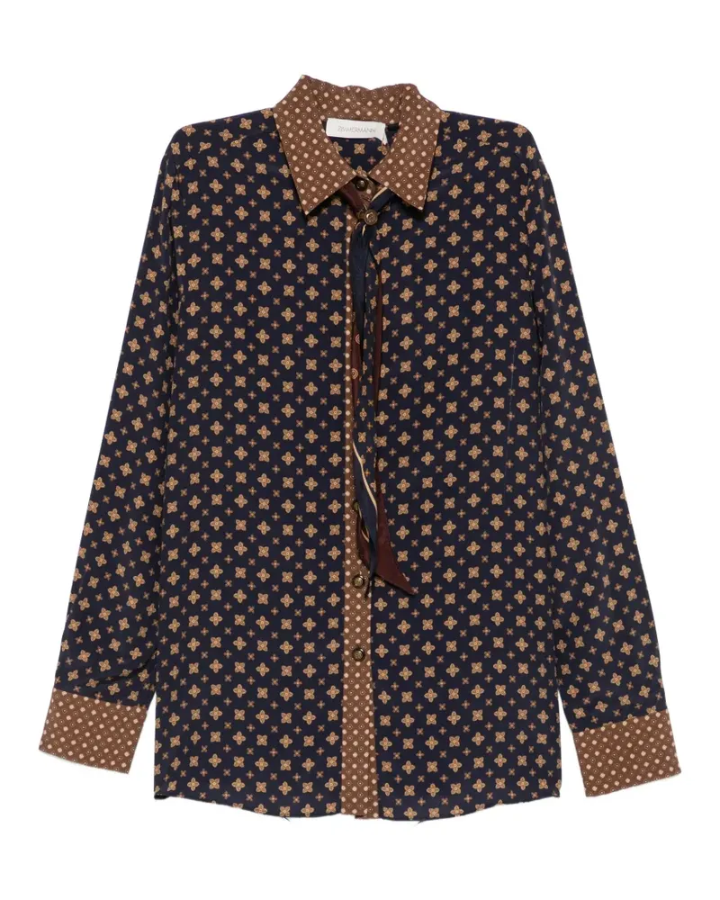 Zimmermann Hemd mit geometrischem Print - Blau Blau