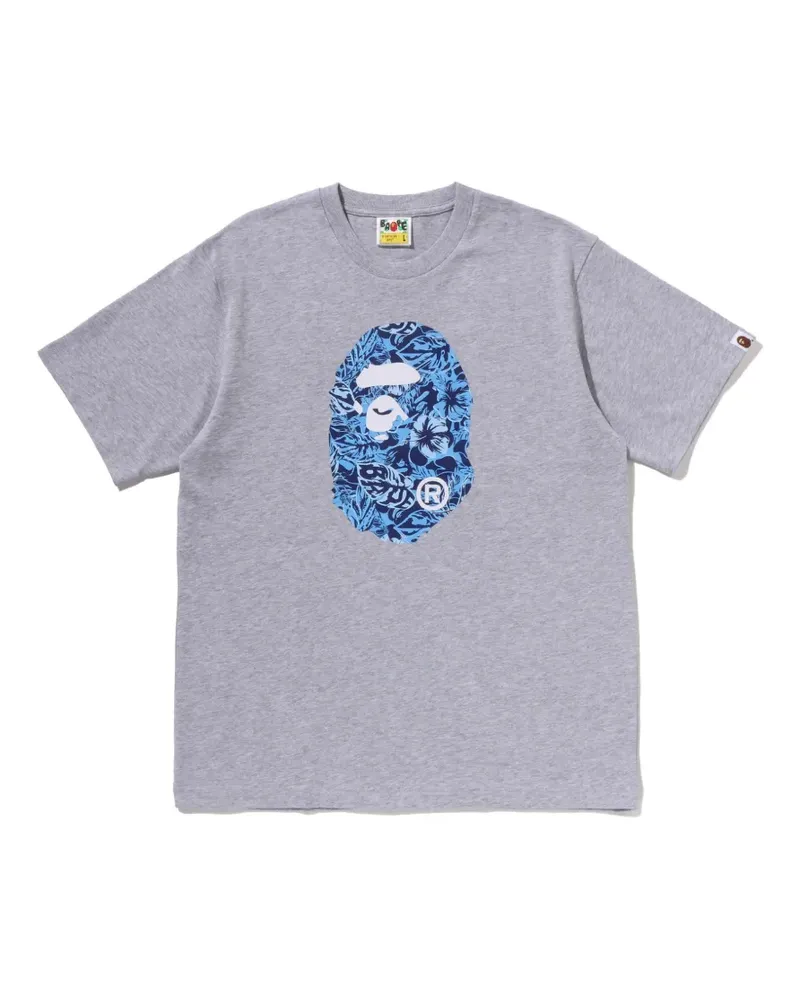 BAPE Ape Head T-Shirt mit Blumen-Print - Grau Grau