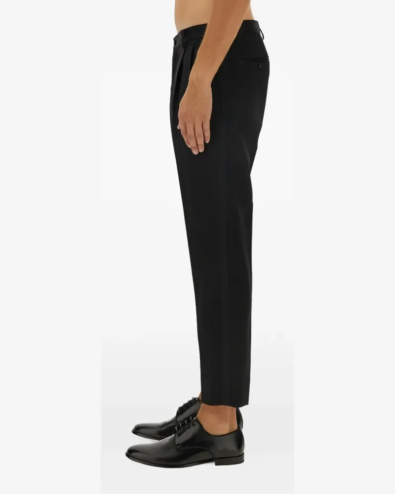 Dolce & Gabbana pleated satin-trim tailored trousers - Schwarz Schwarz