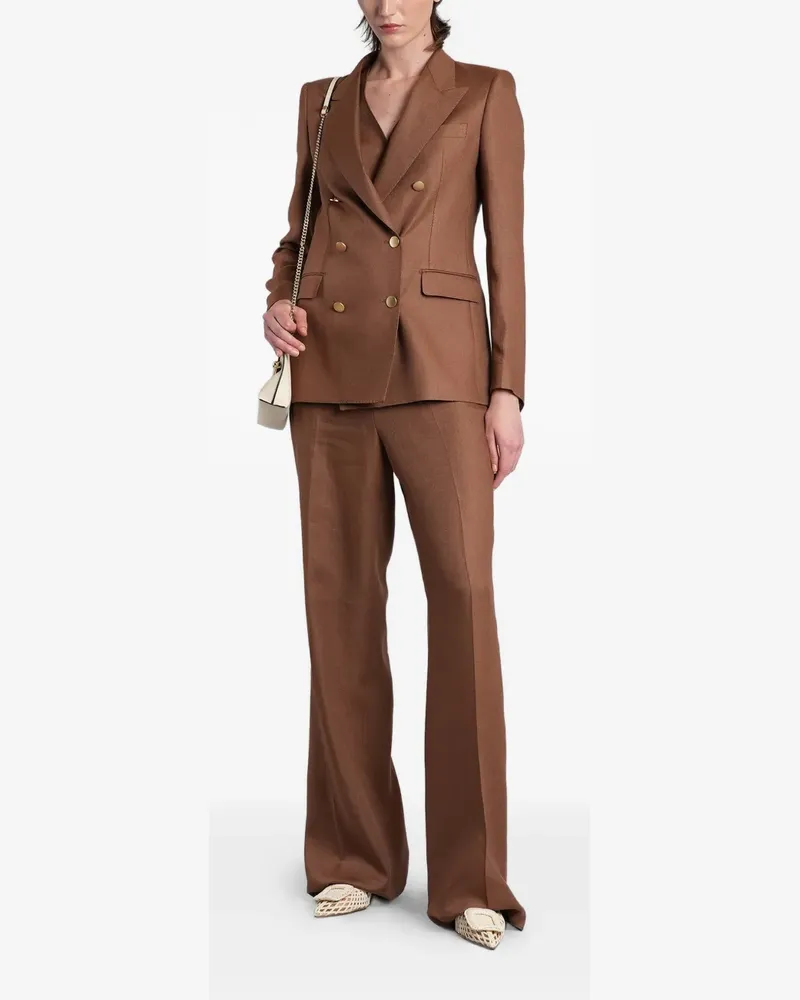 Tagliatore T-parigi10bad double-breasted peaked-lapel suit - Braun Braun