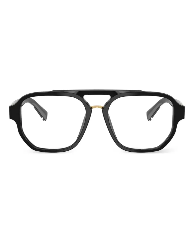 Dolce & Gabbana Pilotenbrille mit Doppelsteg - Schwarz Schwarz