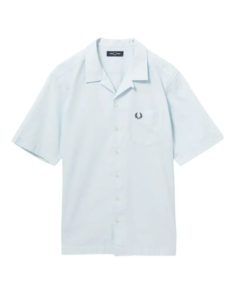 Fred Perry Seersucker-Hemd - Blau Blau