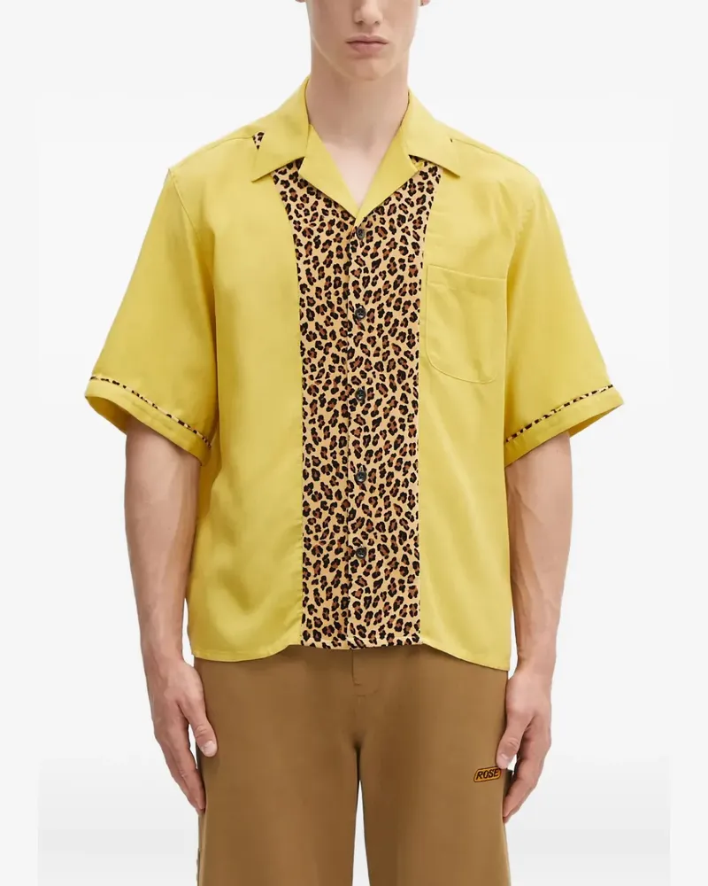 Wacko Maria Hemd mit Leoparden-Print - Gelb Gelb