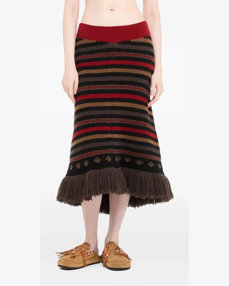 Alanui fringed midi skirt - Schwarz Schwarz