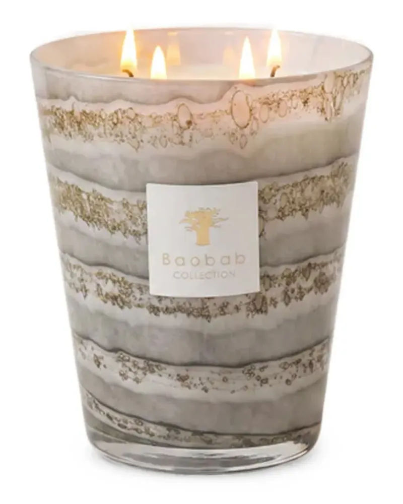 Baobab Collection Gemusterte Atacama Duftkerze (16cm) - Grau Grau