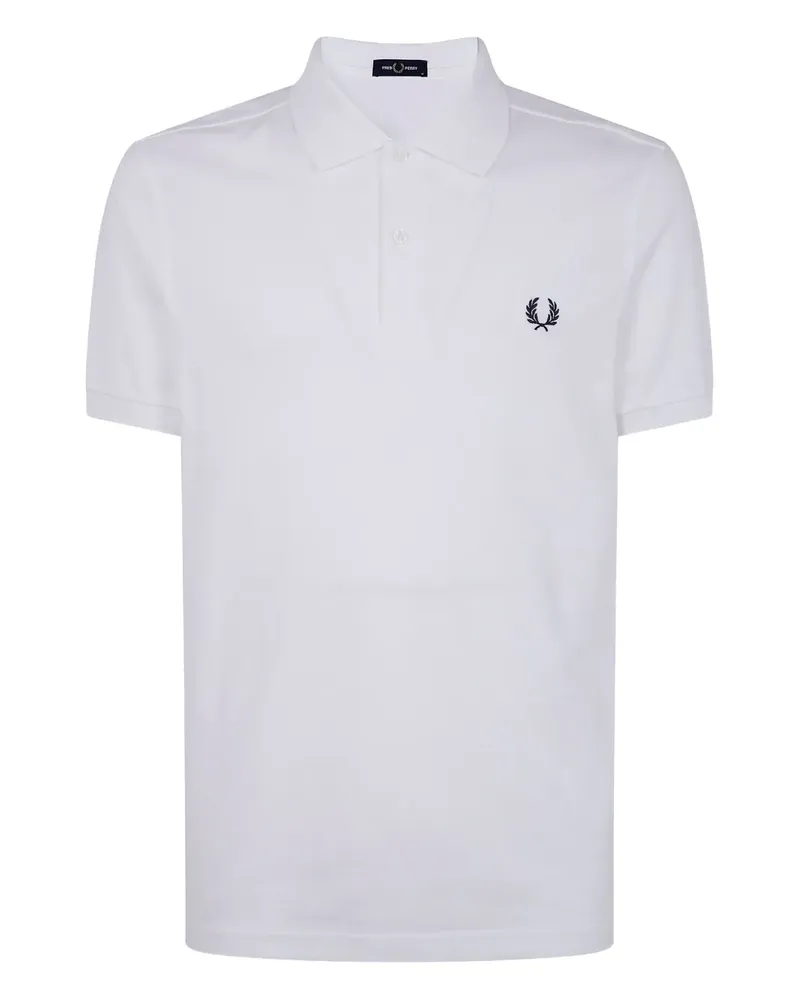 Fred Perry Poloshirt mit Lorbeerkranz-Stickerei - Weiß Weiß