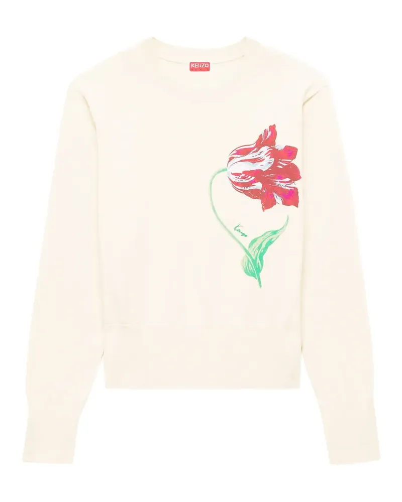 Kenzo Bestickter Tulip Pullover - Nude Nude