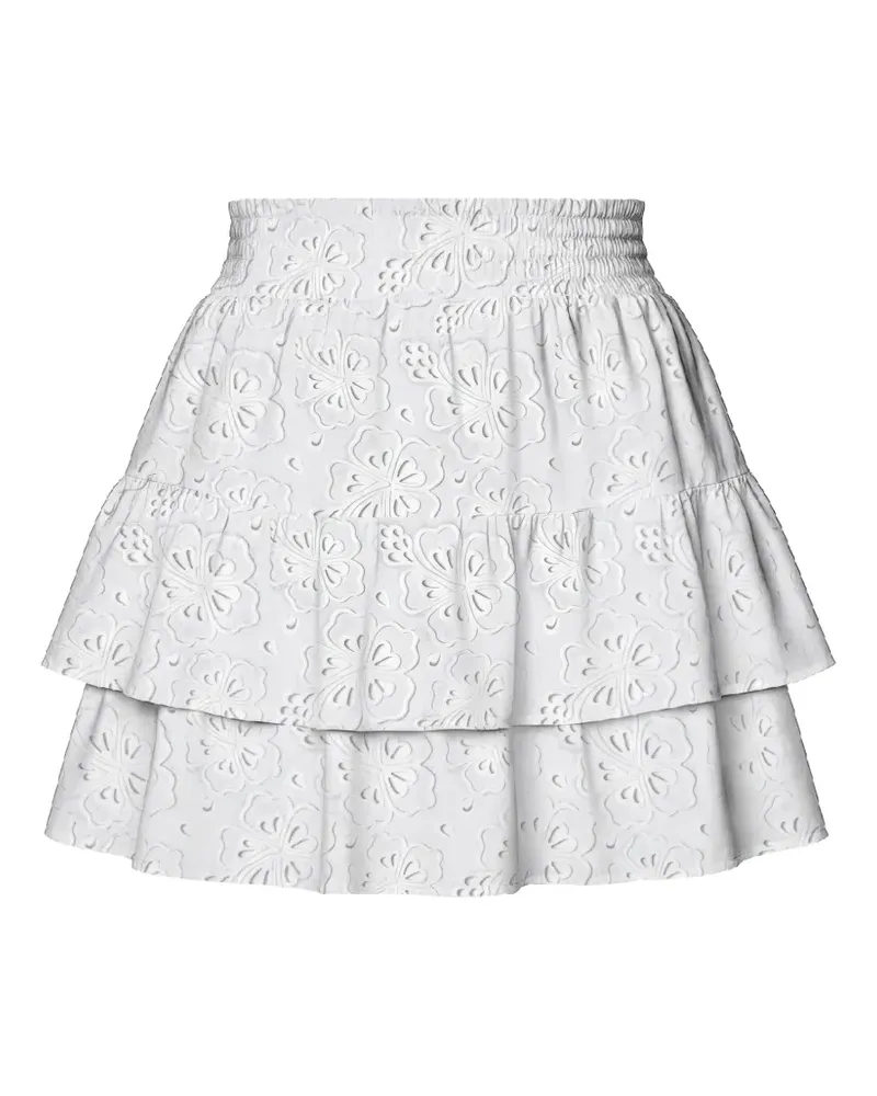 MC2 Saint Barth Eivissa embroidered tiered skirt - Weiß Weiß