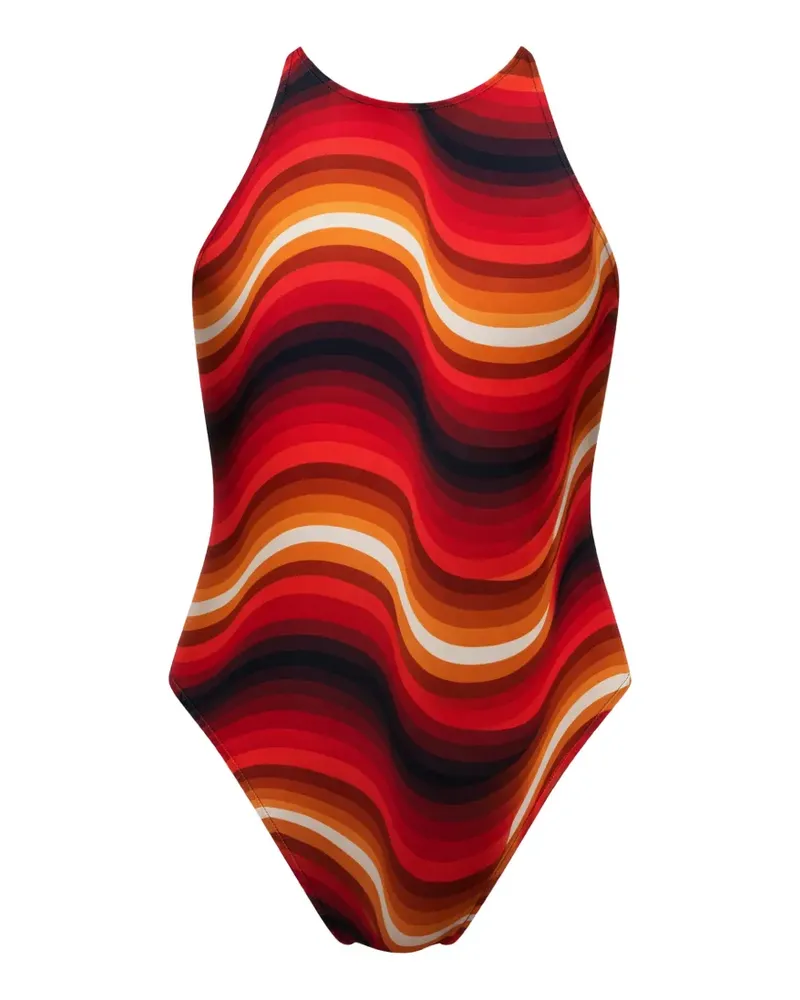 Osklen Badeanzug mit Wellen-Print - Orange Orange