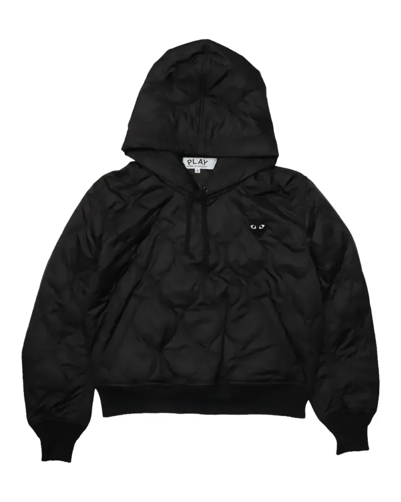 Comme des Garçons quilted heart-patch hoodie - Schwarz Schwarz