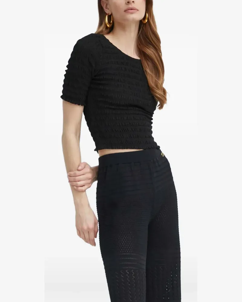 Michael Kors T-Shirt mit gesmoktem Design - Schwarz Schwarz