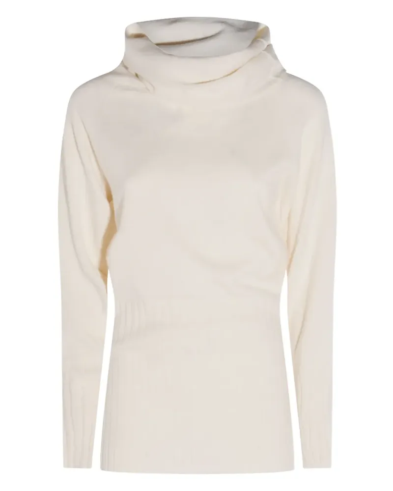 Malo Gerippter Pullover mit Rollkragen - Weiß Weiß