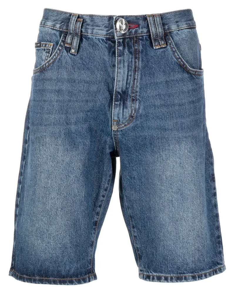 Philipp Plein Knielange Jeans-Shorts - Blau Blau