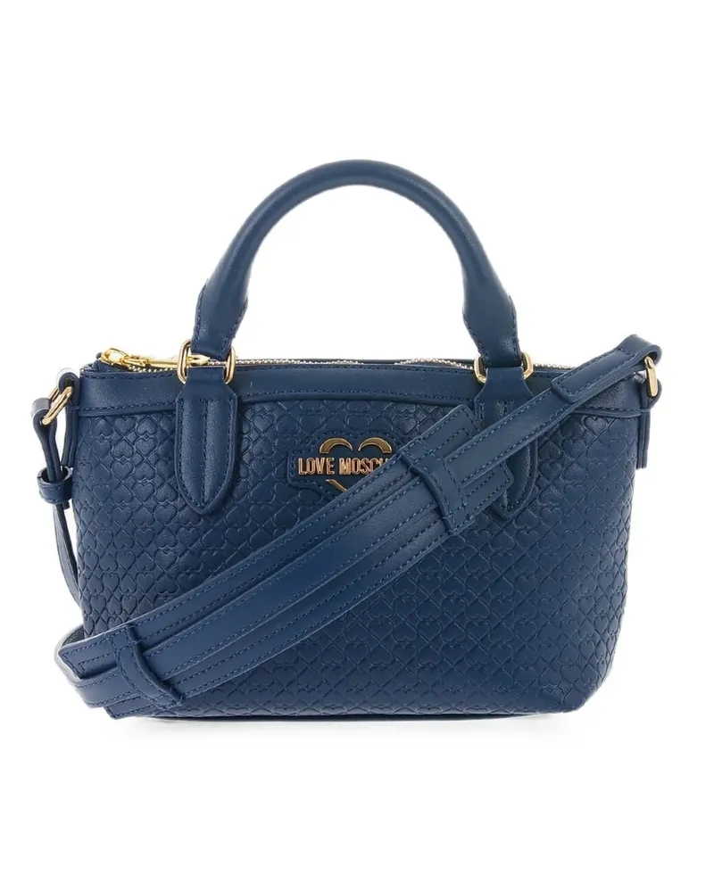 Moschino Valentina heart-embossed tote bag - Blau Blau