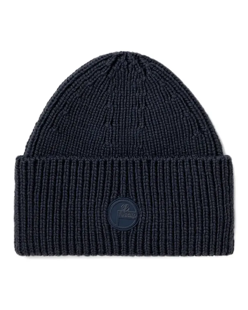 FUSALP tonal-logo wool beanie hat - Blau Blau