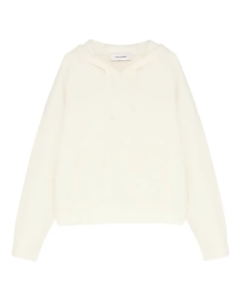 Yves Salomon Kapuzenpullover mit Tasche - Weiß Weiß