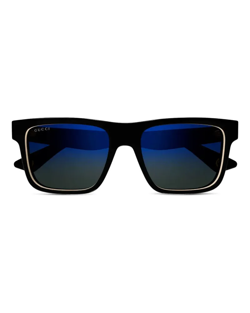 Gucci Black" Sonnenbrille mit eckigem Gestell - Schwarz Schwarz