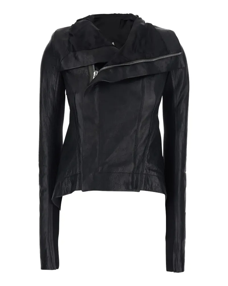 Rick Owens leather zip-up jacket - Schwarz Schwarz