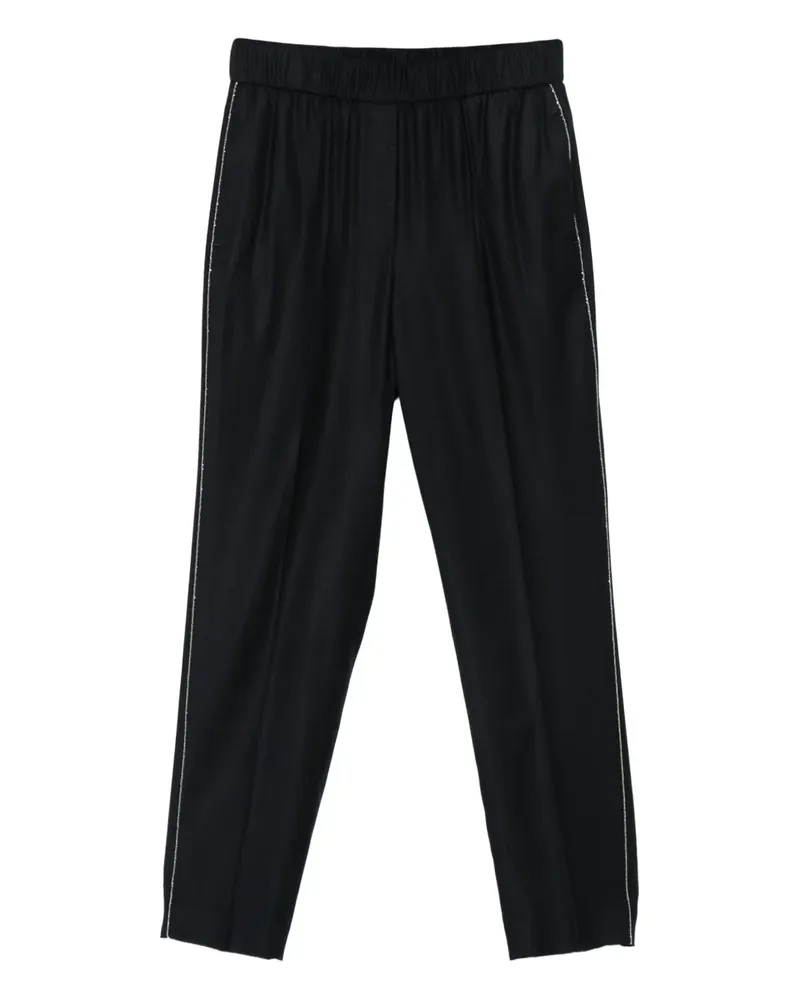 Peserico Seitenstreifen-Hose mit elastischem Bund - Blau Blau