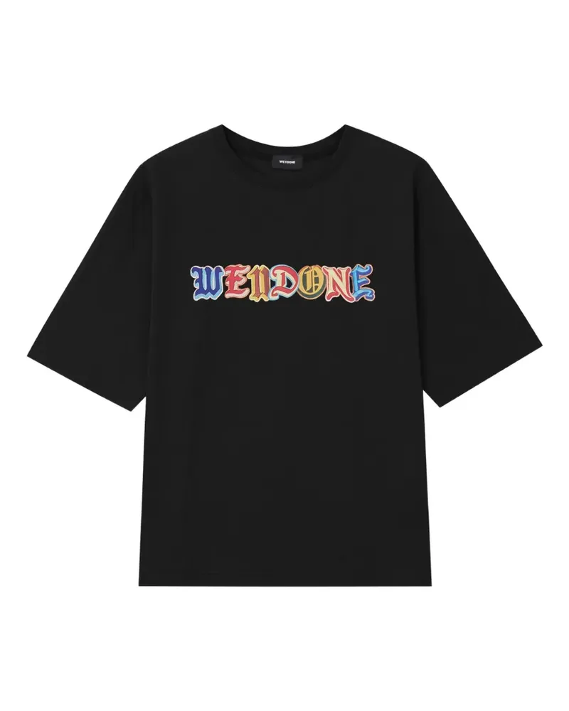 WE 11 DONE Welldone logo-print T-shirt - Schwarz Schwarz