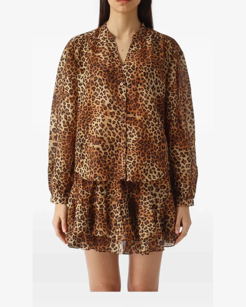 MC2 Saint Barth Hemd mit Leoparden-Print - Braun Braun