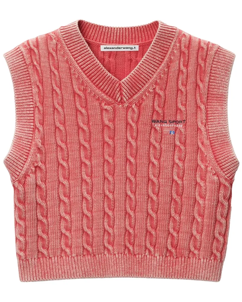 Alexander Wang Pullunder mit Zopfmuster - Rosa Rosa