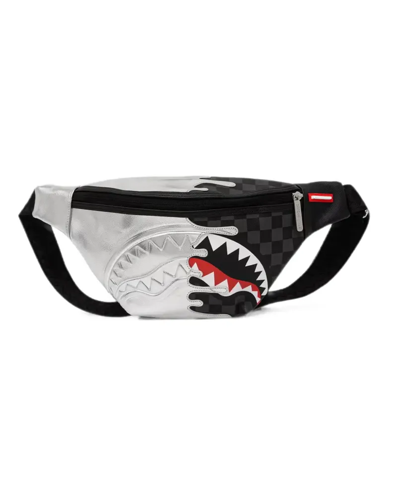Sprayground check-print Shark Mouth belt bag - Silber Silber