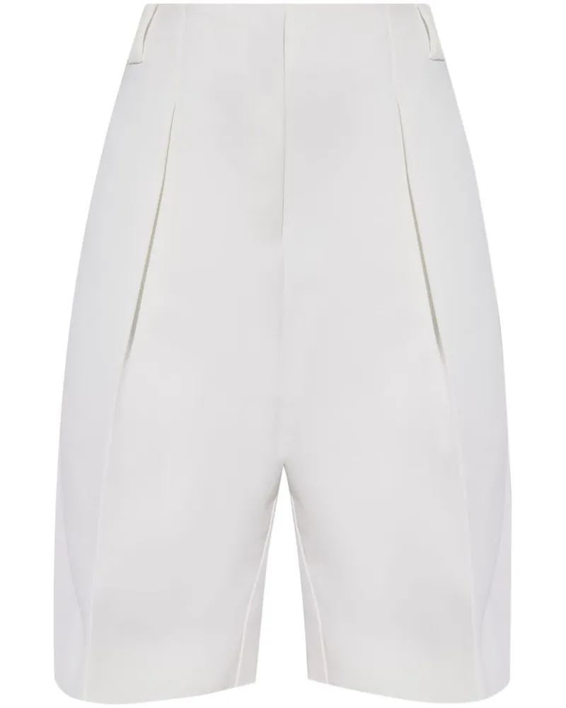 Jacquemus Bundfaltenshorts mit hohem Bund - Weiß Weiß