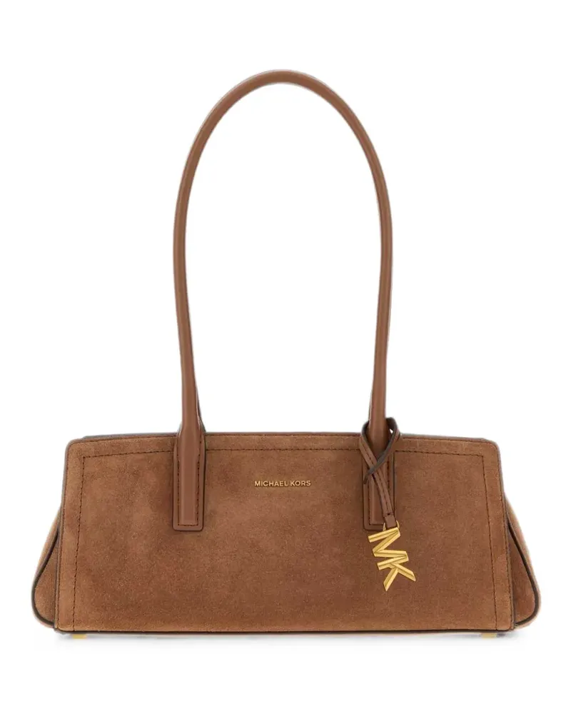 Michael Kors suede-finish logo-pendant east-west bag - Braun Braun